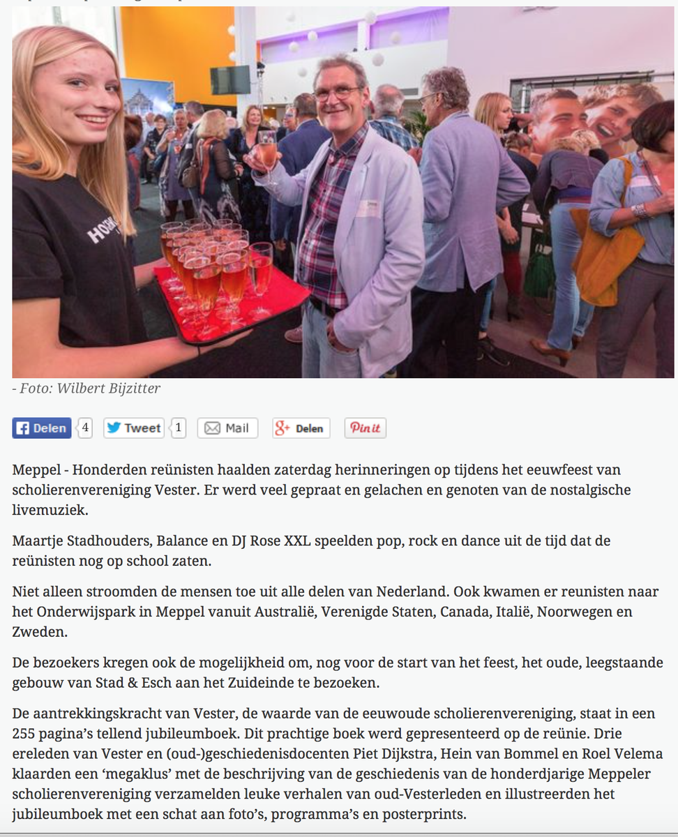 Herinneringen vloeien rijkelijk op reünie Vester.