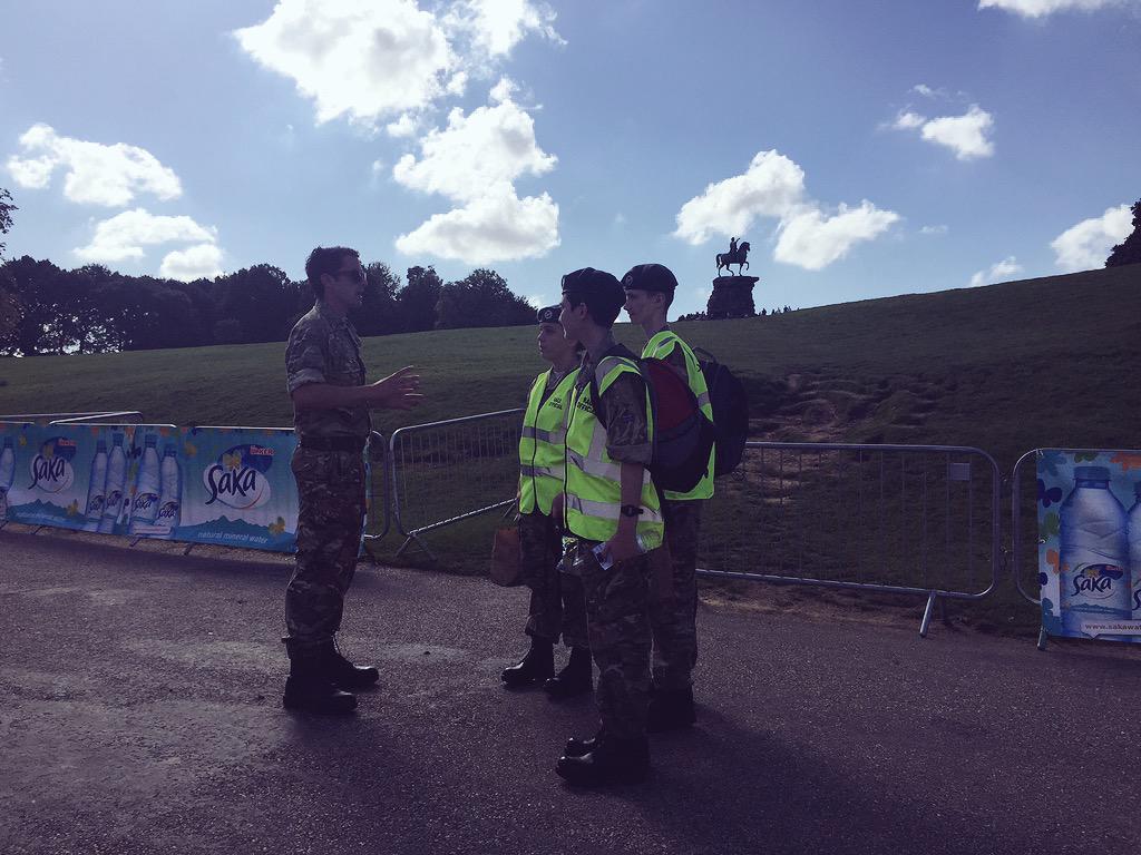 Fg Off Humphreys briefs checkpoint Alpha at #thecopperhorse at #WindsorHalf2015 #aircadets