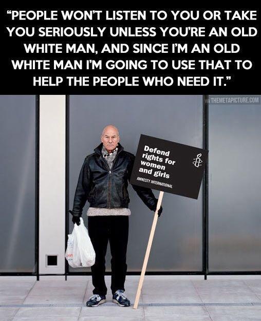 MyDaughtersArmy's tweet photo. Big love for Sir Patrick Stewart.
"I'm an old white man..." http://t.co/9SgmBclvX9