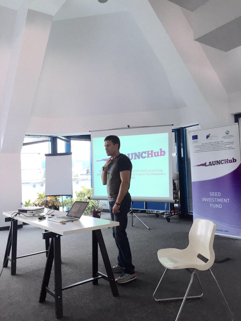 sgantchev's tweet image. Great opening by Vladi co-founder of BGMenu at @LAUNCHub selection event. Entering each new country can be different