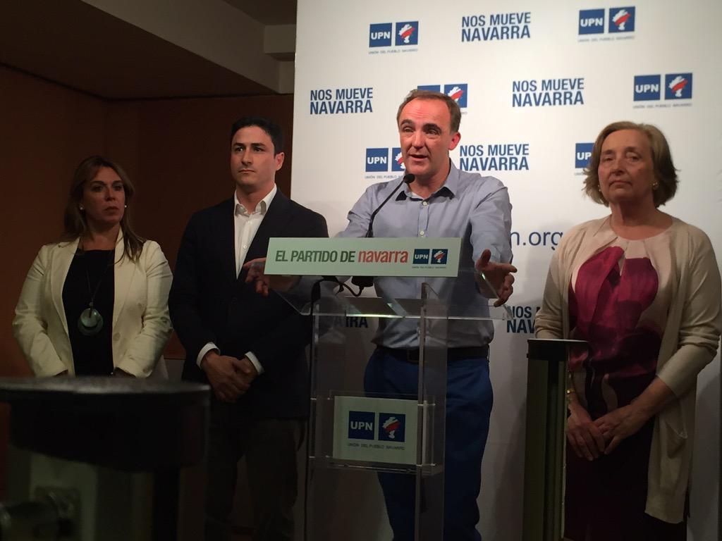 bearnedo's tweet photo. Javier Esparza, presidente de UPN, con el 57% de los votos. http://t.co/IleNn5hMBx