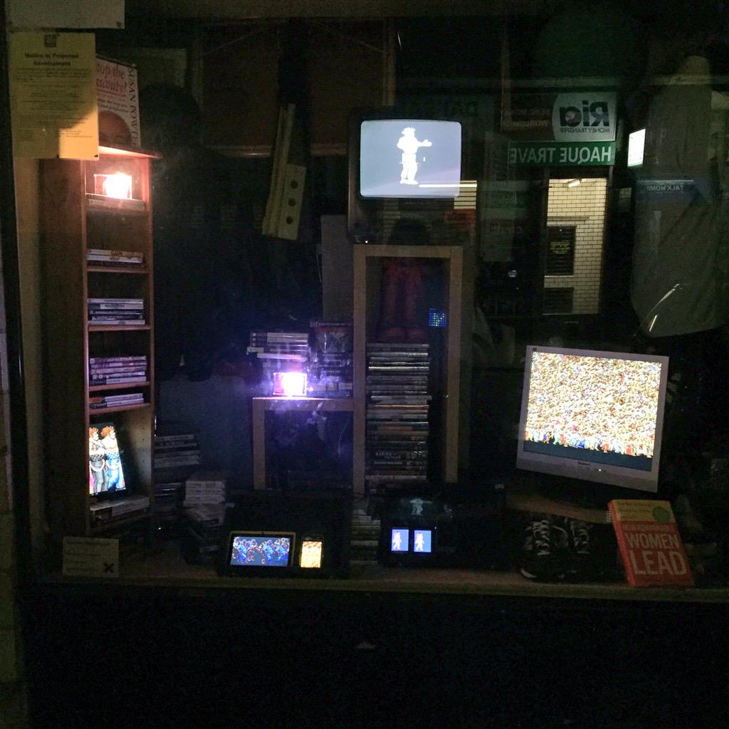 Deptfordx's tweet image. Finally got to see @IanGouldstone's installation 'Nearest Neighbours' in the Salvation Army shop window last night!