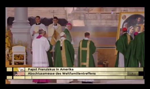 Pope Francis now leading mass.