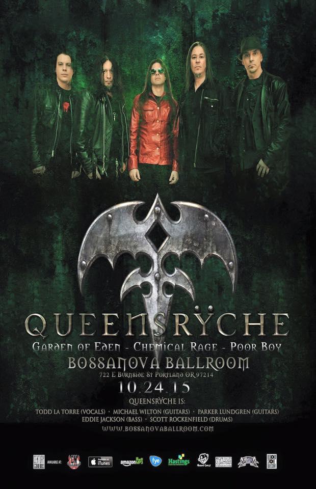 pyramidguitars1's tweet image. Sat. Oct. 24th QUEENSRYCHE at Bossanova Ballroom Portland, OR. with Chemical Rage - Garden Of Eden - Poorboy