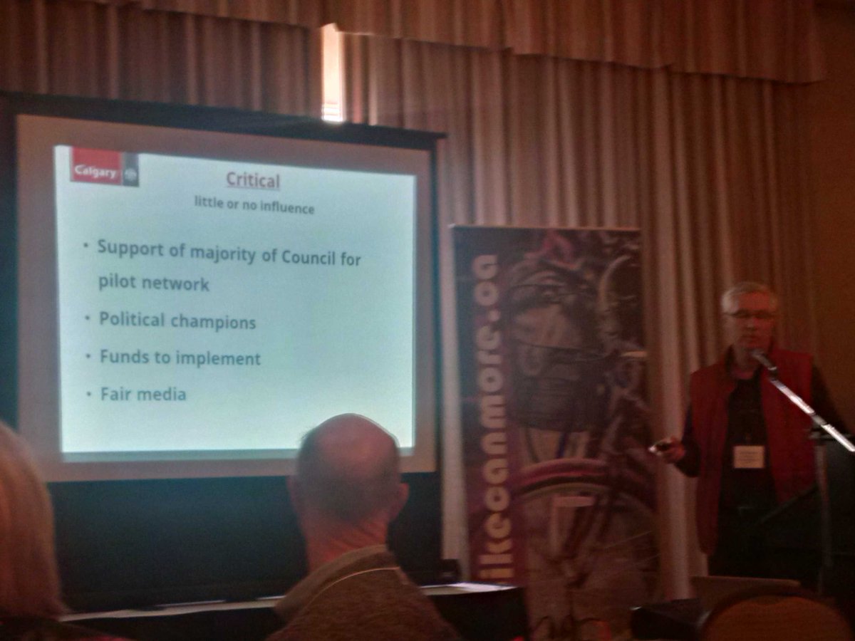 CyclePlanner's tweet photo. Alberta Bicycle Commuter Conference - Calgary's Don Mulligan - "Ingredients for Success" Calgary's Cycletracks.#abbcc http://t.co/lXsFy5XE63