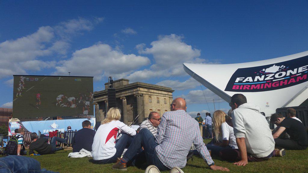 nicola85brown's tweet photo. Really impressed with the Birmingham Fanzone- lots of facilities and fun rugby things to do! #RWC2015 #brumrwc http://t.co/GM9pTi7aXG