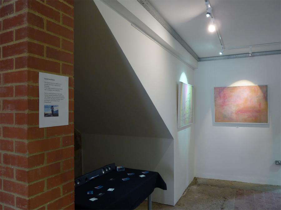 My sound installation <a href="/PFactoryMargate/">Pie Factory Margate</a> complemented nicely by the abstract work of <a href="/Luucuss/">Luke Tappy</a> 音响 #audioboxing