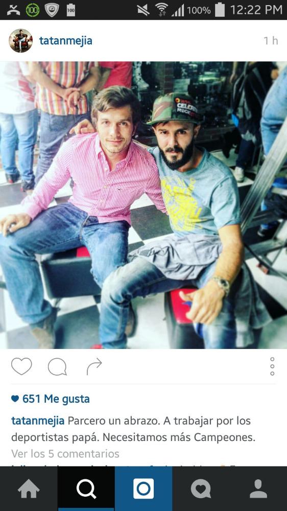 AndresGonzalezS's tweet photo. Gracias Tatán por tu apoyo. Es aliciente para luchar por mis deportistas manizaleños. #C1Concejo http://t.co/kLKqoq2x9P