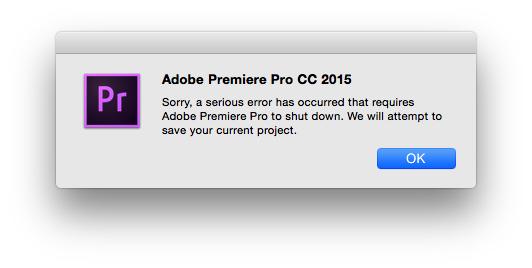 SamCWoodhall's tweet image. Lets see what survived when I reboot it. #CrashOfTheDay #PremierePro