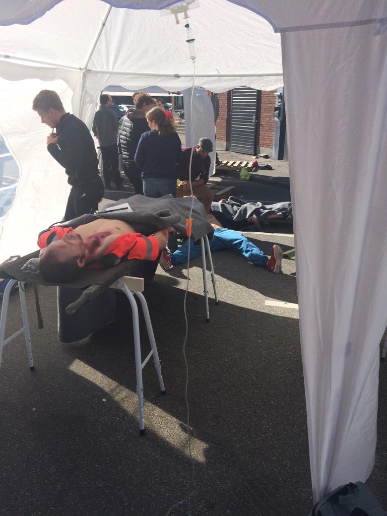 RachelToriana's tweet photo. Next round of triage. Last extrication of the day, thorough care still @The_PCP @SATSAarhus #SATSkk http://t.co/BNv8HUmAc0