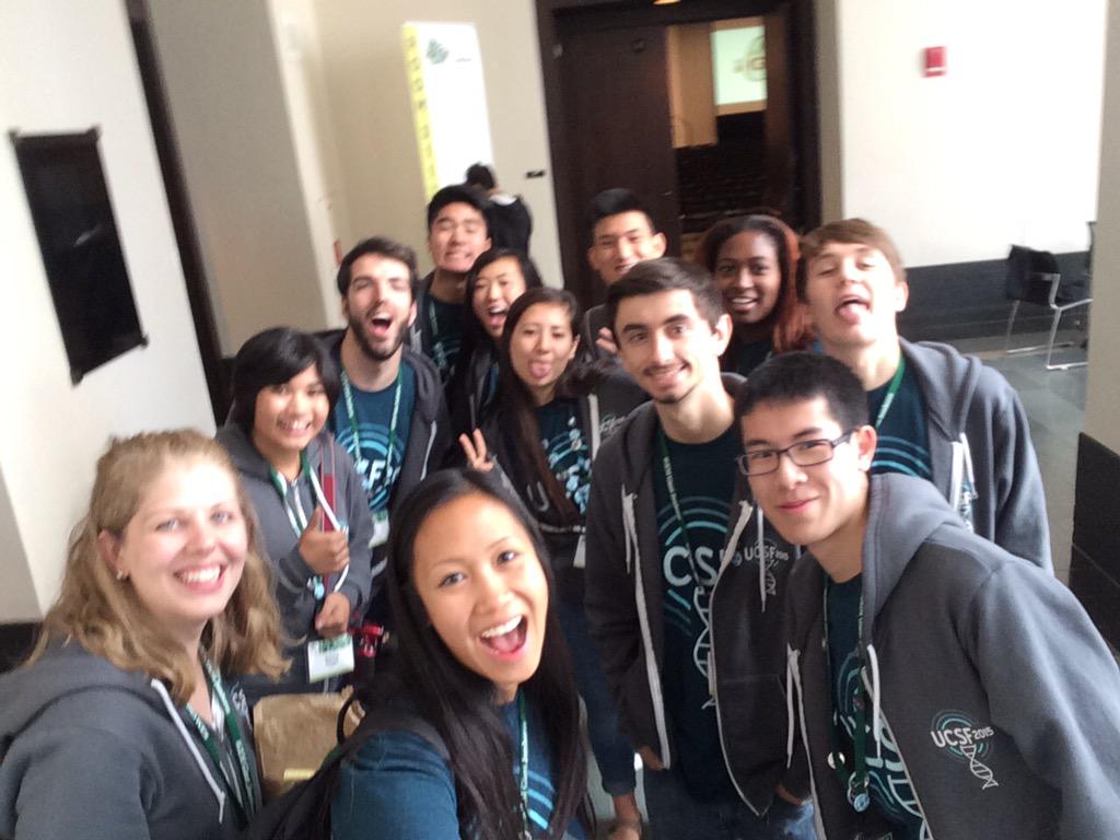 iGEM_UCSF's tweet photo. What does this look like? Looks like happy faces who finished their presentation 😊thanks to all who came! #iGEM2015 http://t.co/NGlnm2xrvL
