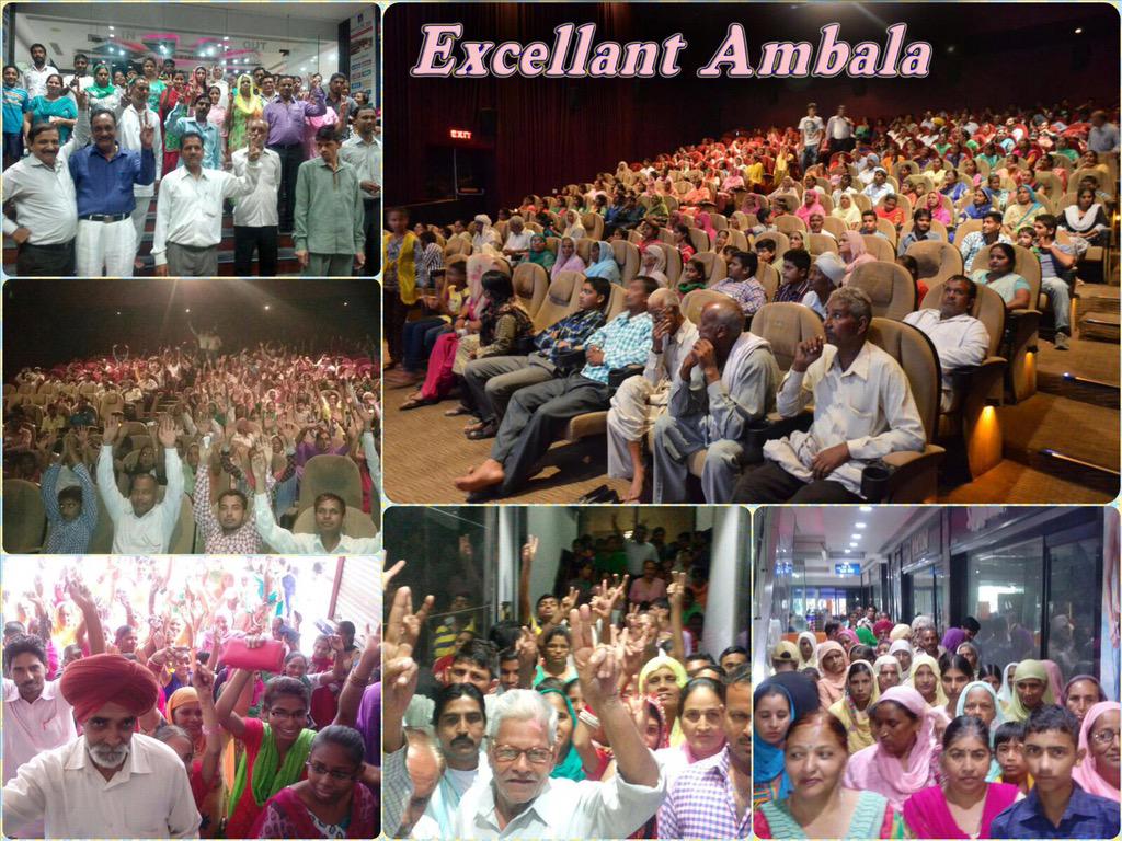 #HaryanaRocksWithMSG2 Spectacular! Packed theatres! All fans celebrating to the fullest in Ambala.