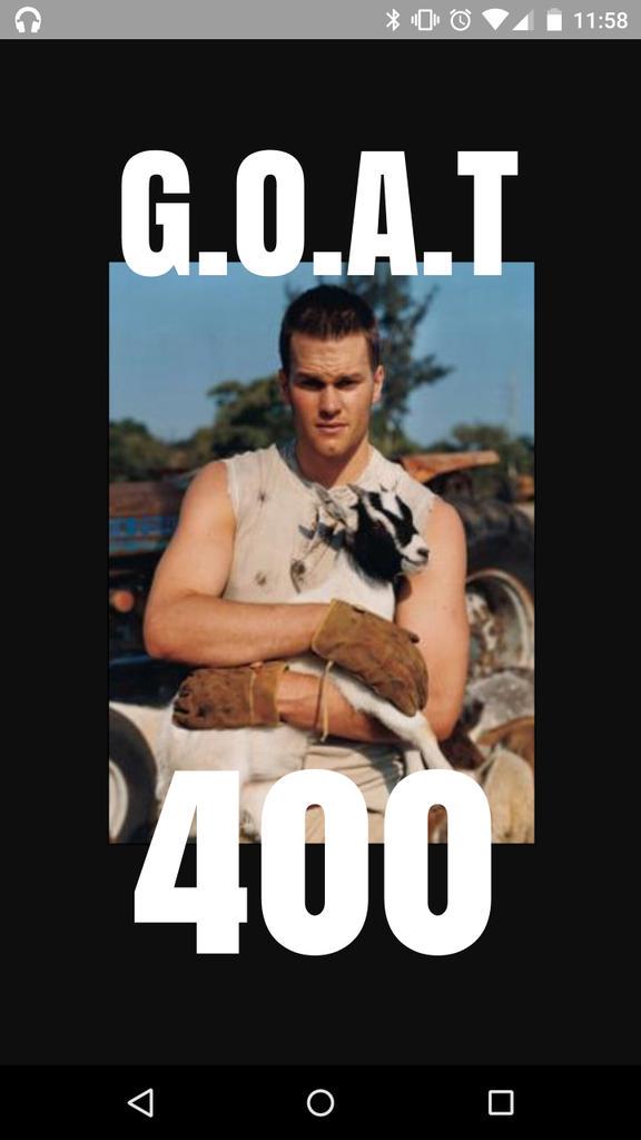 PatsCorner12's tweet photo. #TomBrady  will score 133 touch downs this season to take the crown from that decrepit #PeytonManning  #400 http://t.co/0cznHyBAxK