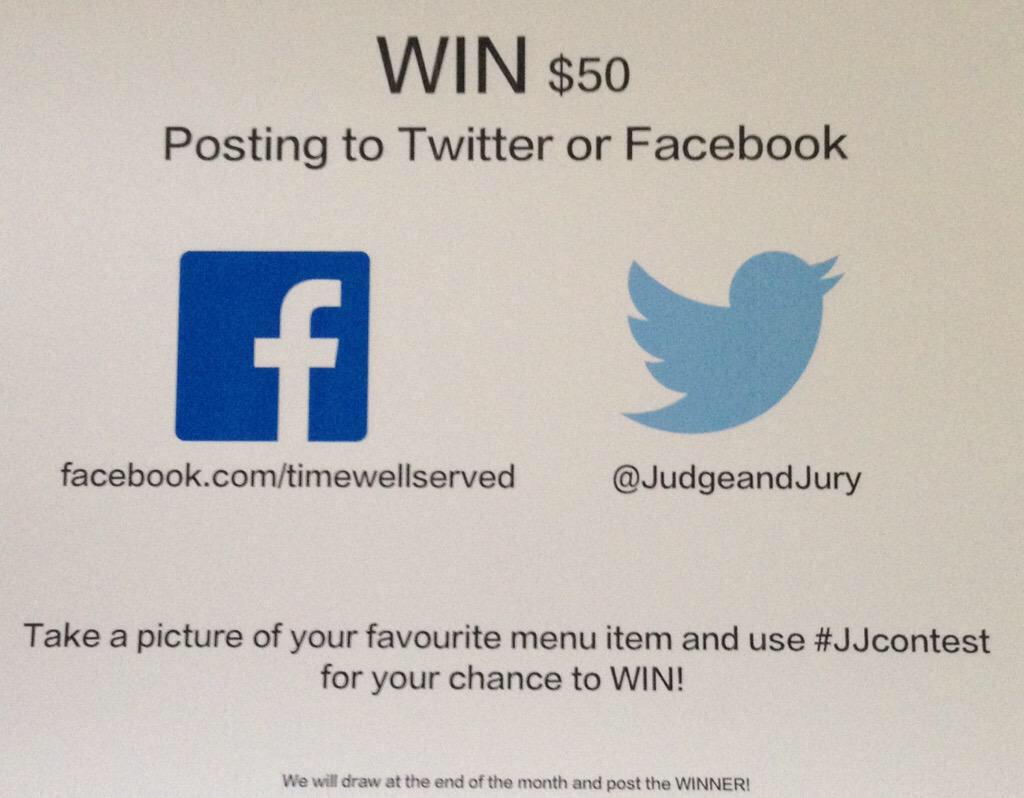 Joining us for dinner? Snap a pic and post it on our Twitter. It could win you $50 gift card! #ContestAlert #BurlON