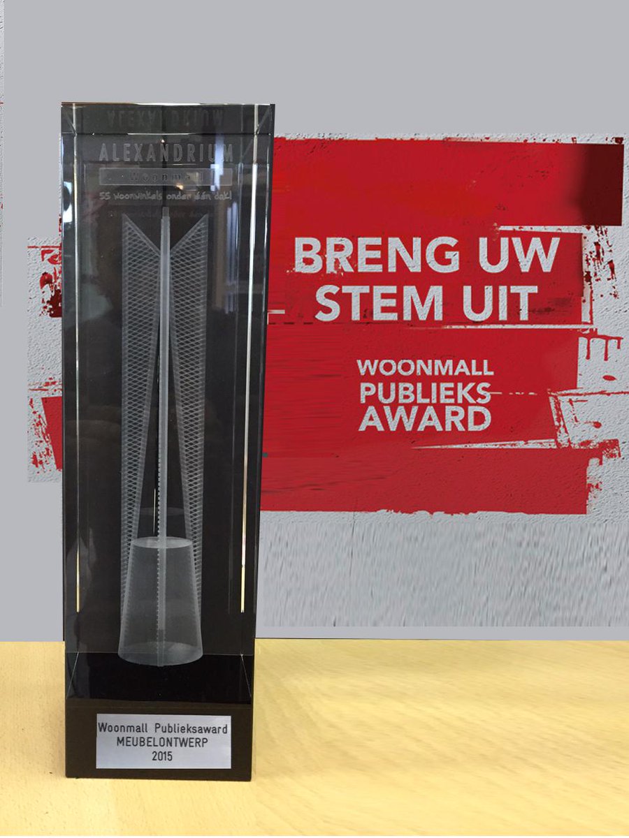 Deze awards hebben wij voor Woonmall Alexandrium ontworpen en geleverd.