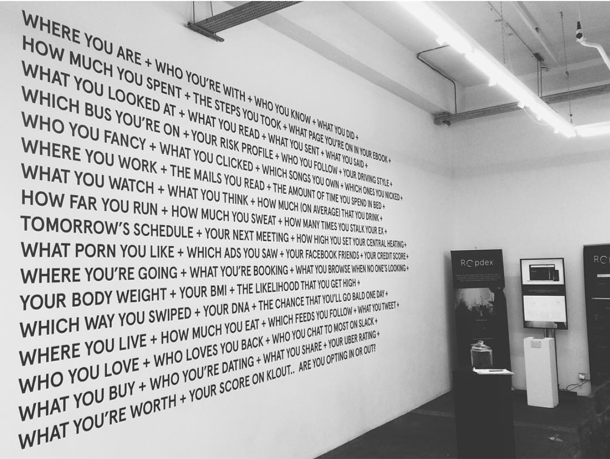 SarahLmd's tweet photo. "you think you are the consumer but you have been consumed" #londondesignfestival #privatei @signal__noise @protein http://t.co/ghf9PQ2Onz