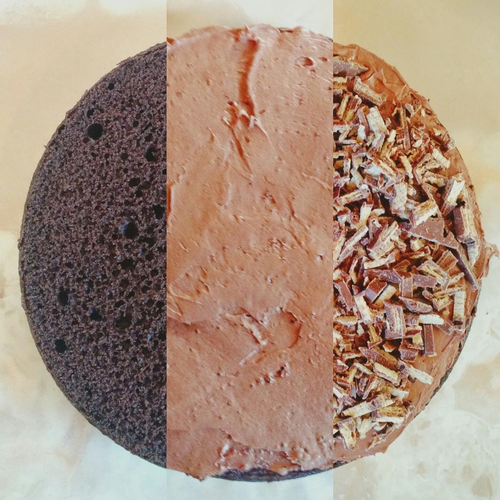 PlanBrewski's tweet image. Sunday Project: Epic Two Layer Milk Chocolate Cake stuffed with diced @KITKAT bars. #cake #chocolate #realmenbake