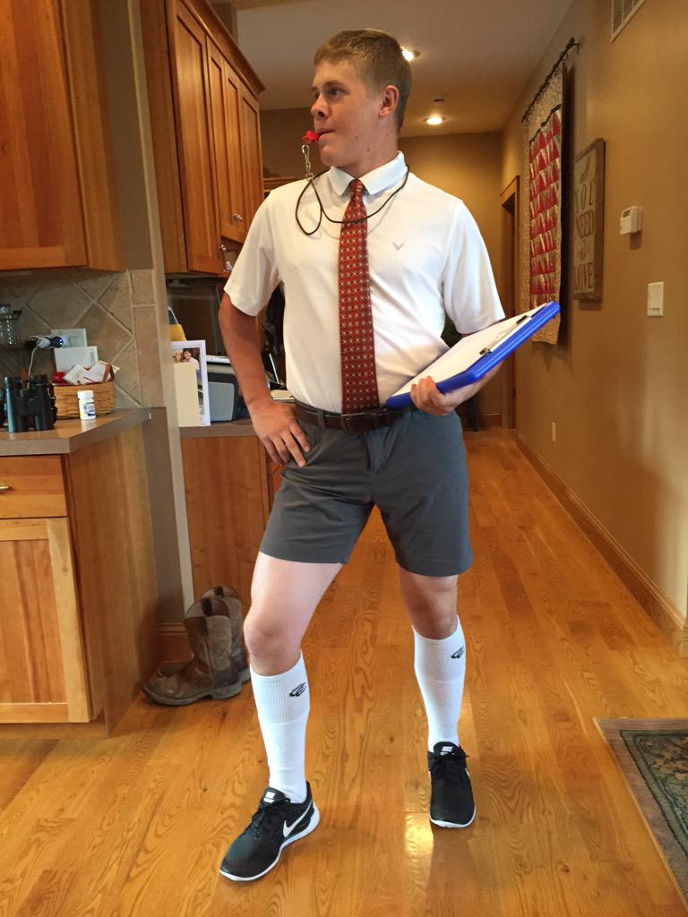 BrookeHietpas's tweet photo. Can we all just take a moment and appreciate this pic of my brother dressed as Coach Hines? 😂😂😂 #notrelated http://t.co/XvHBAvTobm