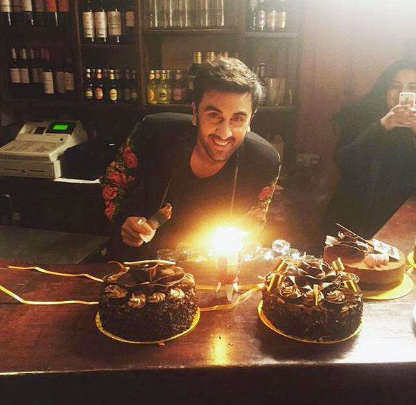 Happy Birthday Ranbir Kapoor With his birthday cakes on the sets of Ae Dil Hai Mushkil! God Bless U 