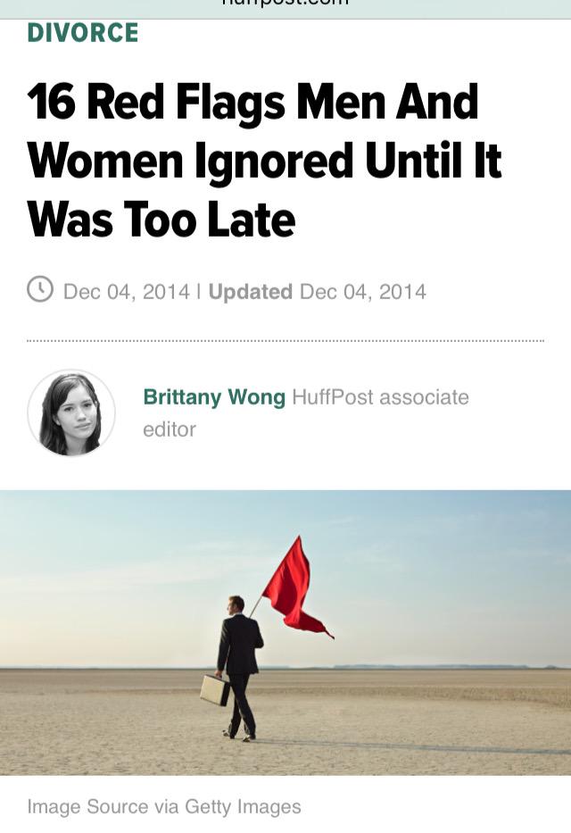 TrackingRedFlag's tweet image. Tracking Red Flags keeps track of what is often ignored @binnywong @HuffingtonPost @HuffPostWomen