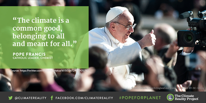 ClimateReality's tweet photo. Thank you, Pope Francis, for taking climate action! http://t.co/DYYilgGSv5  #ClimateHope http://t.co/w8rBfUGBpD
