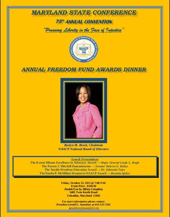 Maryland State Conference of NAACP Branches 75th Annual Convention, October 23-24, 2015