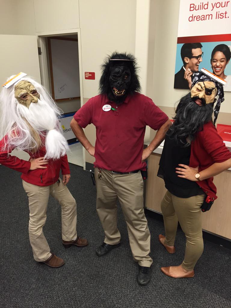 My closing buddies are getting into the Halloween spirit! #BestTeamInRetail #StrikeThatPose <a href="/ReimerCasey/">Casey Reimer</a> <a href="/pear_laura/">laura peart</a>