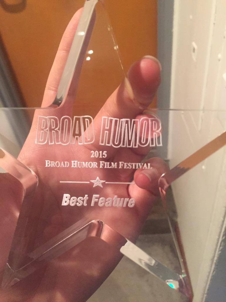 thedarclaud's tweet photo. HECK YES @friskymovie !! Stoked to be throwing this stunner on the mantelpiece! #broadhumor #indiefilm #winningstuff http://t.co/lRDLoXWW77