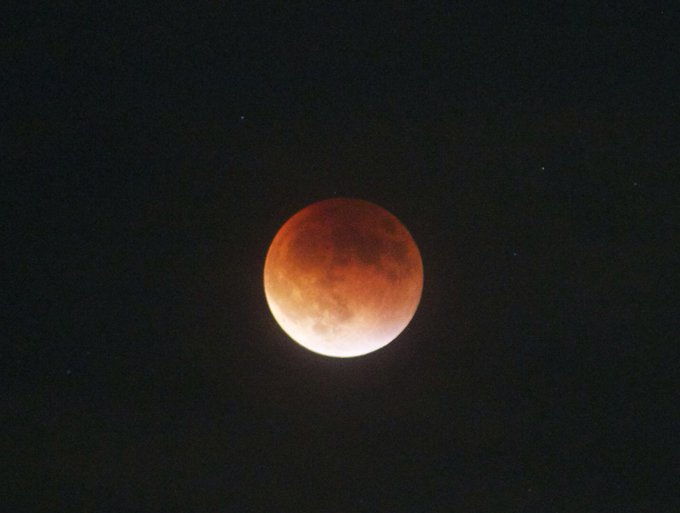 Colten's pic of the blood moon taken from our backyard. http://t.co/k4rfXFzIOf