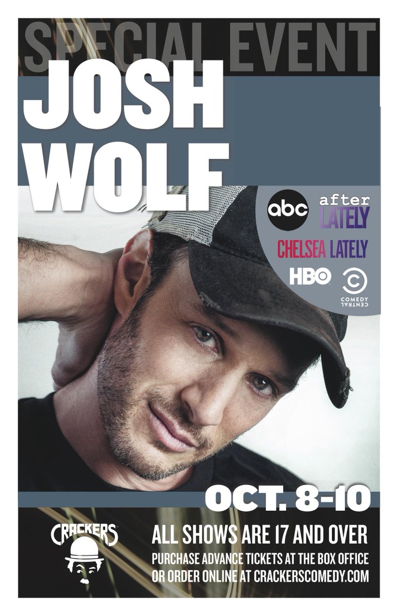 CrackersComedy's tweet photo. From #AfterLately #ChelseaLAtely, Comedy @JoshWolfComedy is here Oct 8-10. http://t.co/vLg8jj8h5m http://t.co/WfZ4Mvb0nM