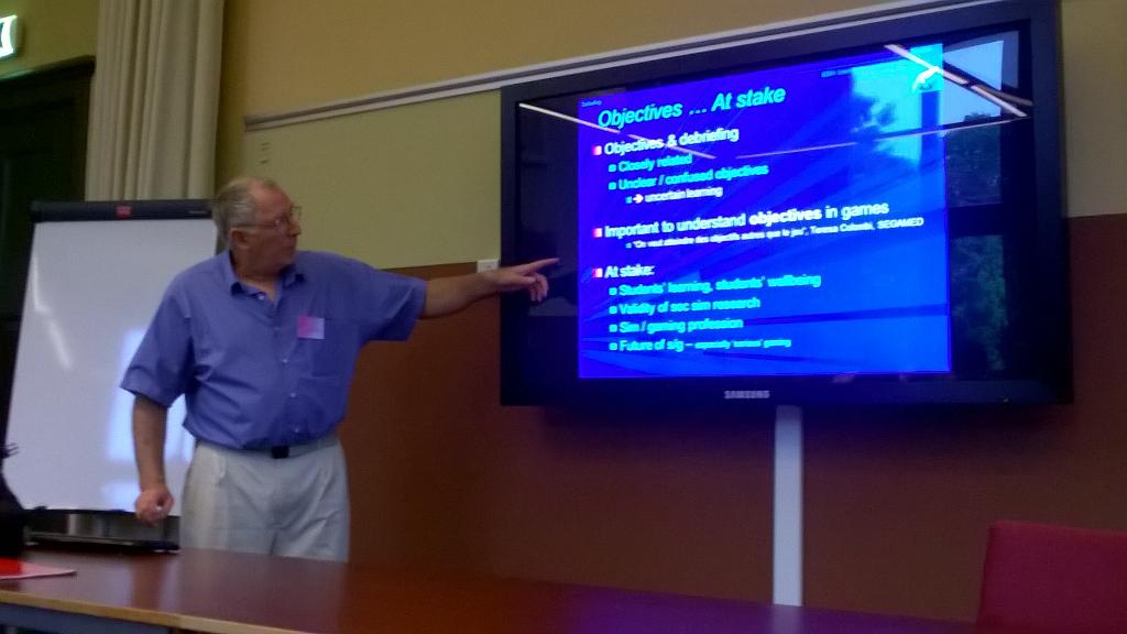 jrnlnssn's tweet photo. David Crookall giving insights on simulation &amp; gaming at the Social Simulation &amp; Serious Gaming track of #ESSA2015 http://t.co/Pcx3QBSIp9
