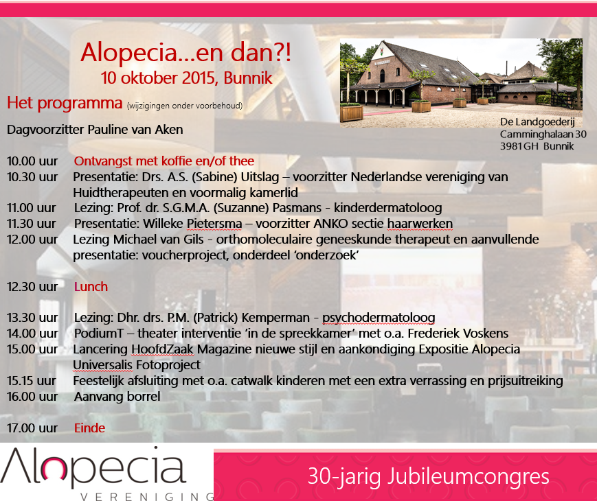 AlopeciaVerenig's tweet photo. #Alopecia...en dan?! Kom naar het Alopecia Jubileumcongres 10 okt. te Bunnik!  http://t.co/7Sm20WnCpv RT+☺ http://t.co/8i3nOe7dea