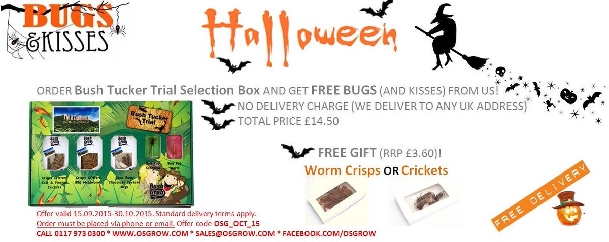 osgrow's tweet photo. Treat or trick? Get ready for #Halloween with @Osgrow ! Surprise your friends with a Bush Tucker Trial Box+Free Gift http://t.co/RM43LHgkot