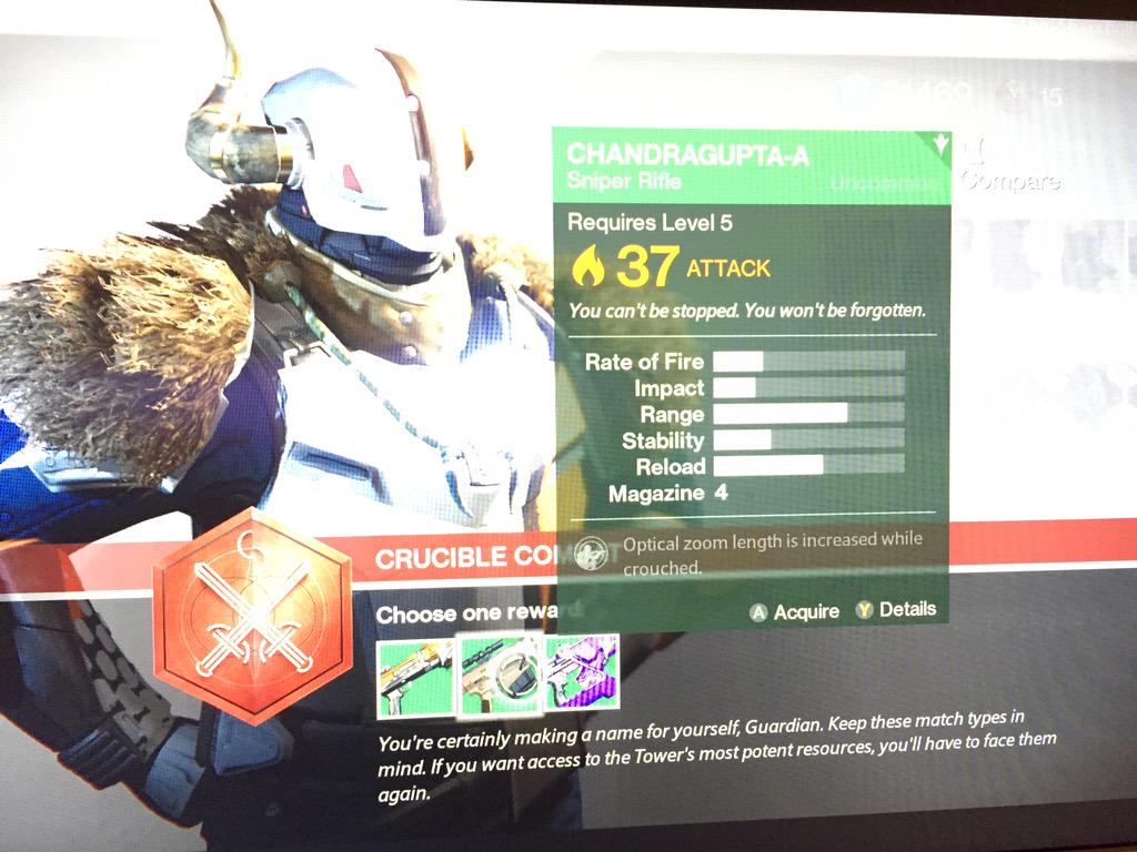 Eddie1786's tweet photo. @DestinyTheGame really, all that work for lvl 5 rewards?!?!?! http://t.co/AKofGcSp6K