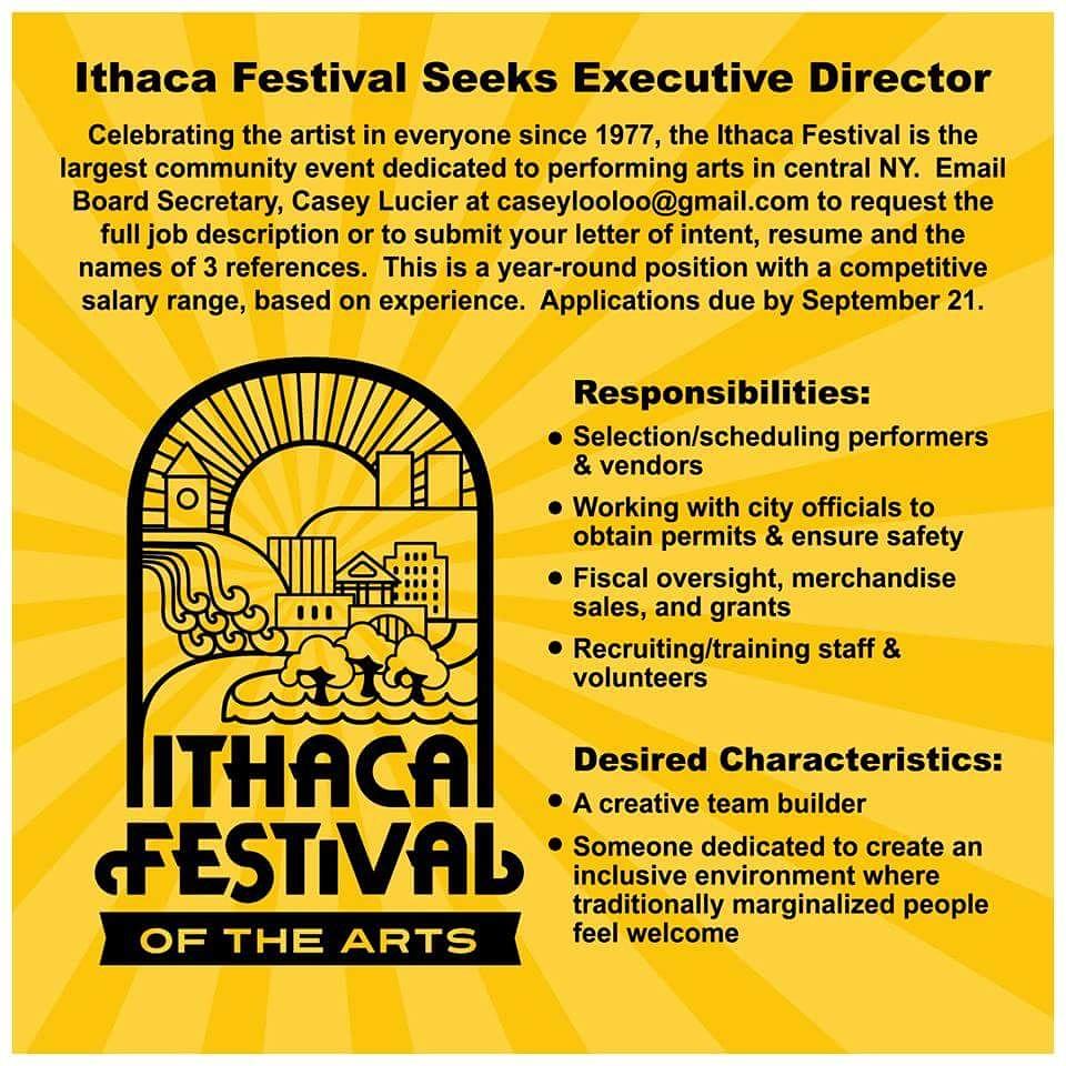 IthacaFestival's tweet photo. We are seeking a new director! #ithacafestival #nonprofit #art #festival #director #executivedirector #jobsearch http://t.co/V4StNs6tI5