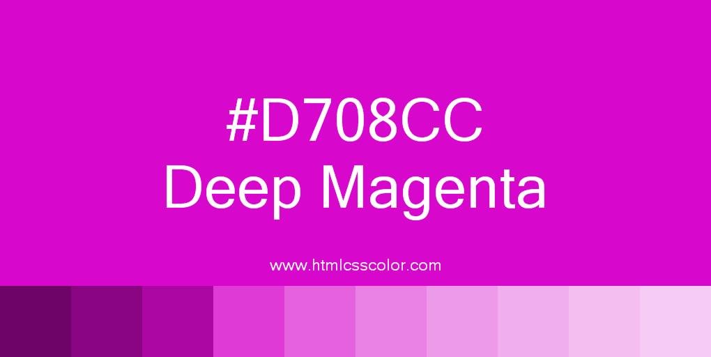 color_html's tweet photo. http://t.co/xgvYJkxvnH
Color #D708CC, RGB (215, 8, 204). Color name: #DeepMagenta. #color #design #art #html #css http://t.co/PMRiR2zm4Z