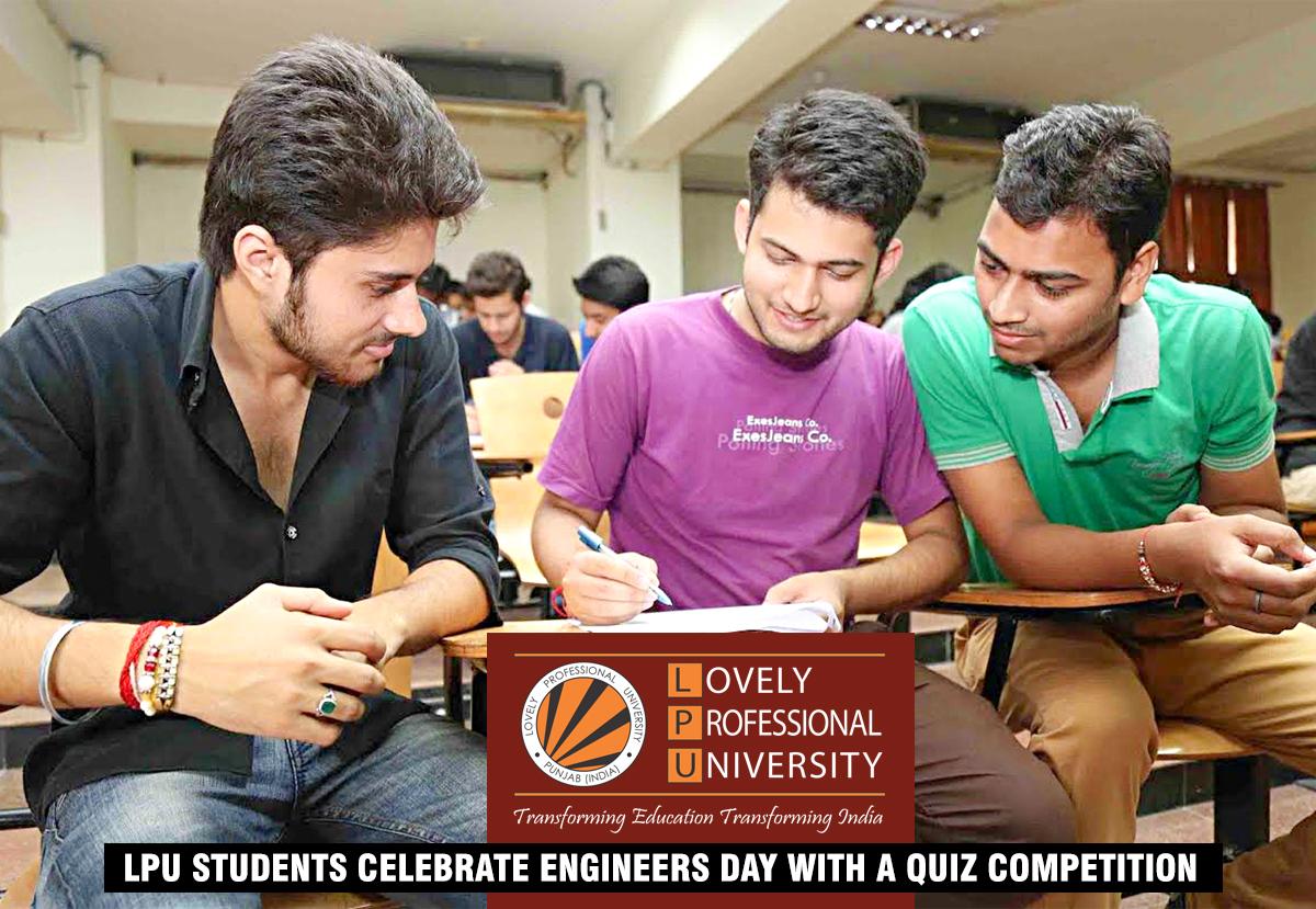 lpuuniversity's tweet photo. #LPU student #celebrated #Engineers Day with #QUIZ Competition. Winners were honoured with Prizes and Certificates http://t.co/QoHVTjWQbM