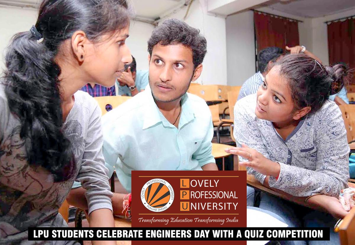 lpuuniversity's tweet photo. #LPU student #celebrated #Engineers Day with #QUIZ Competition. Winners were honoured with Prizes and Certificates http://t.co/QoHVTjWQbM