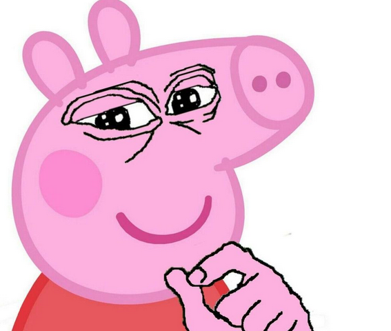 свинка пеппа. ржачная свинка пеппа. джордж щурится свинка пеппа. мемы со свинкой пеппой. свинка мем.