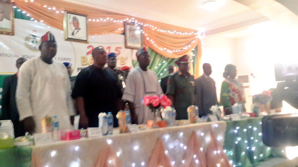 nysc_ng's tweet photo. The Governor of #Benue state, DG and oda dignitaries taking d national anthem and d natnal pledge #15BPreOrientation http://t.co/RXPq23iR11