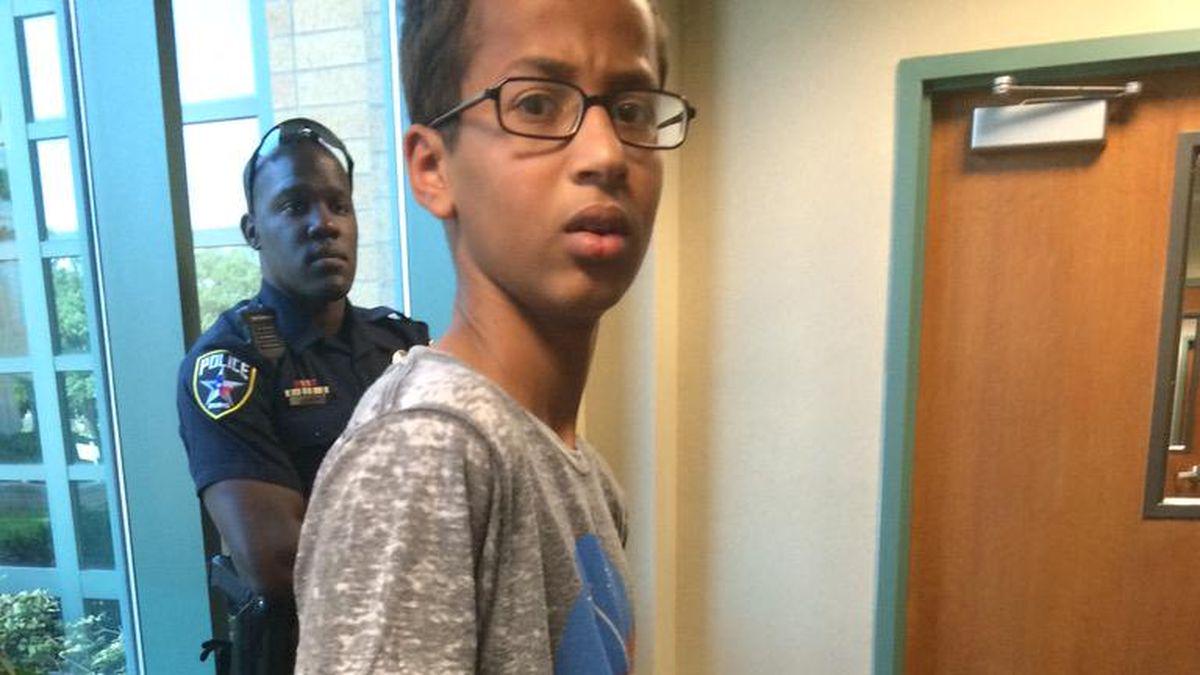 verge's tweet photo. 14-year-old Ahmed Mohamed arrested for bringing homemade clock to school http://t.co/bdFXfyTPzX http://t.co/QE9war6SLm