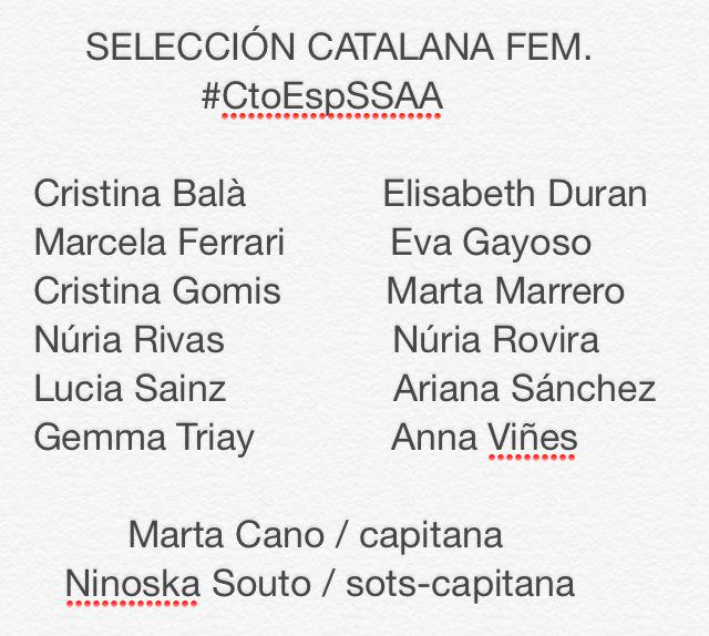 Selección #PadelFemenino <a href="/FCatalanaPadel/">FCP - Federació Catalana de Pàdel</a> que disputará el #CtoEspSSAA #NavarraPadel #padel ( 1/2 )