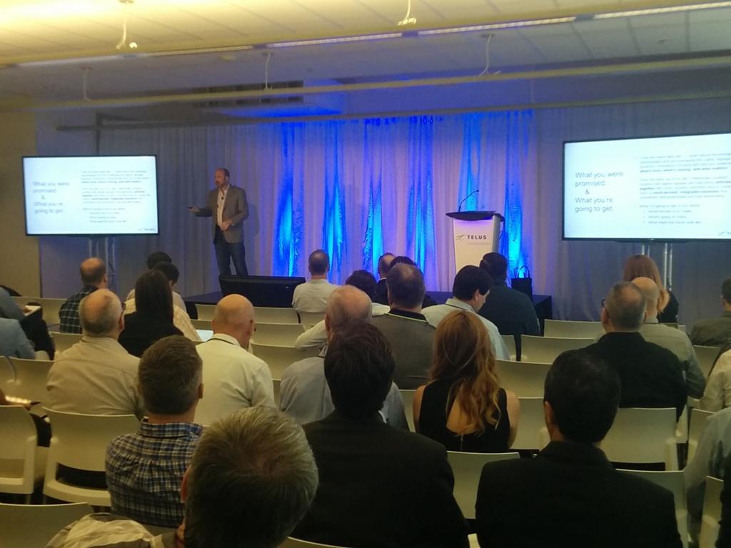 DSrupted's tweet photo. Stephen Eyre of TELUS talking IoT at #dsrupted http://t.co/Cxh0qqKni9