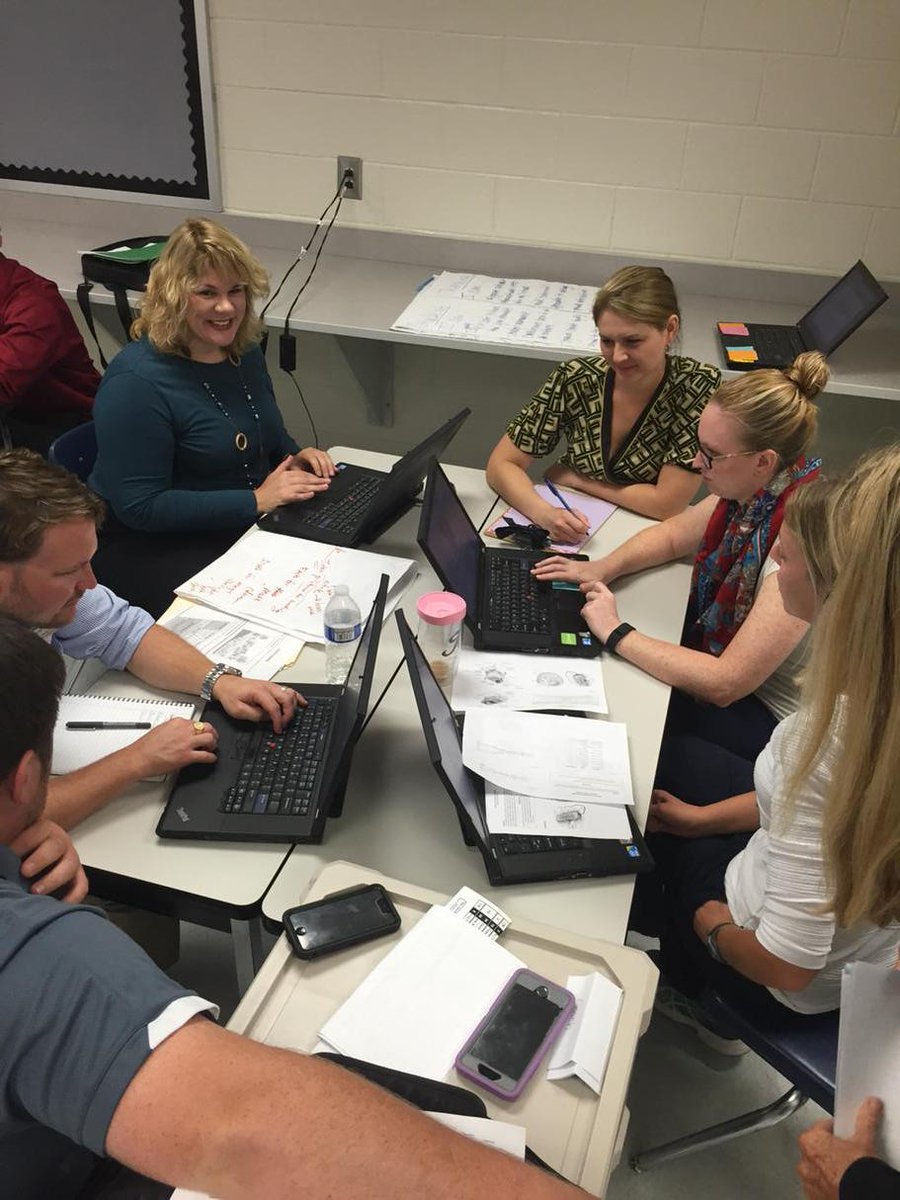 NHS_Teach_Learn's tweet photo. Our science teachers discussing literacy strategies in today's staff development! #nhshasit #sciencehasit http://t.co/54zqh8NaPp