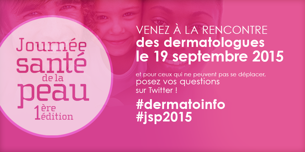 dermatoinfo's tweet photo. J-3 avant la Journée Santé de la Peau ! #dermatoinfo #jsp2015 http://t.co/7WZxfYC8Xr
