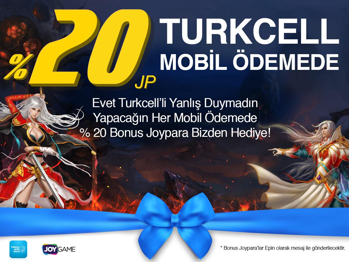 2 Ekim'e kadar Turkcell ile mobil ödeme yapan kullanıcılar, %20 daha fazla JoyPara kazanacak!➨ joy.ac/4g2g