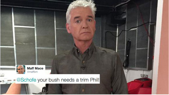 CloserOnline's tweet image. Have you seen Phillip Schofield’s hilar response to ‘your bush needs a trim’ tweets?#Bushgate po.st/pu9nDG