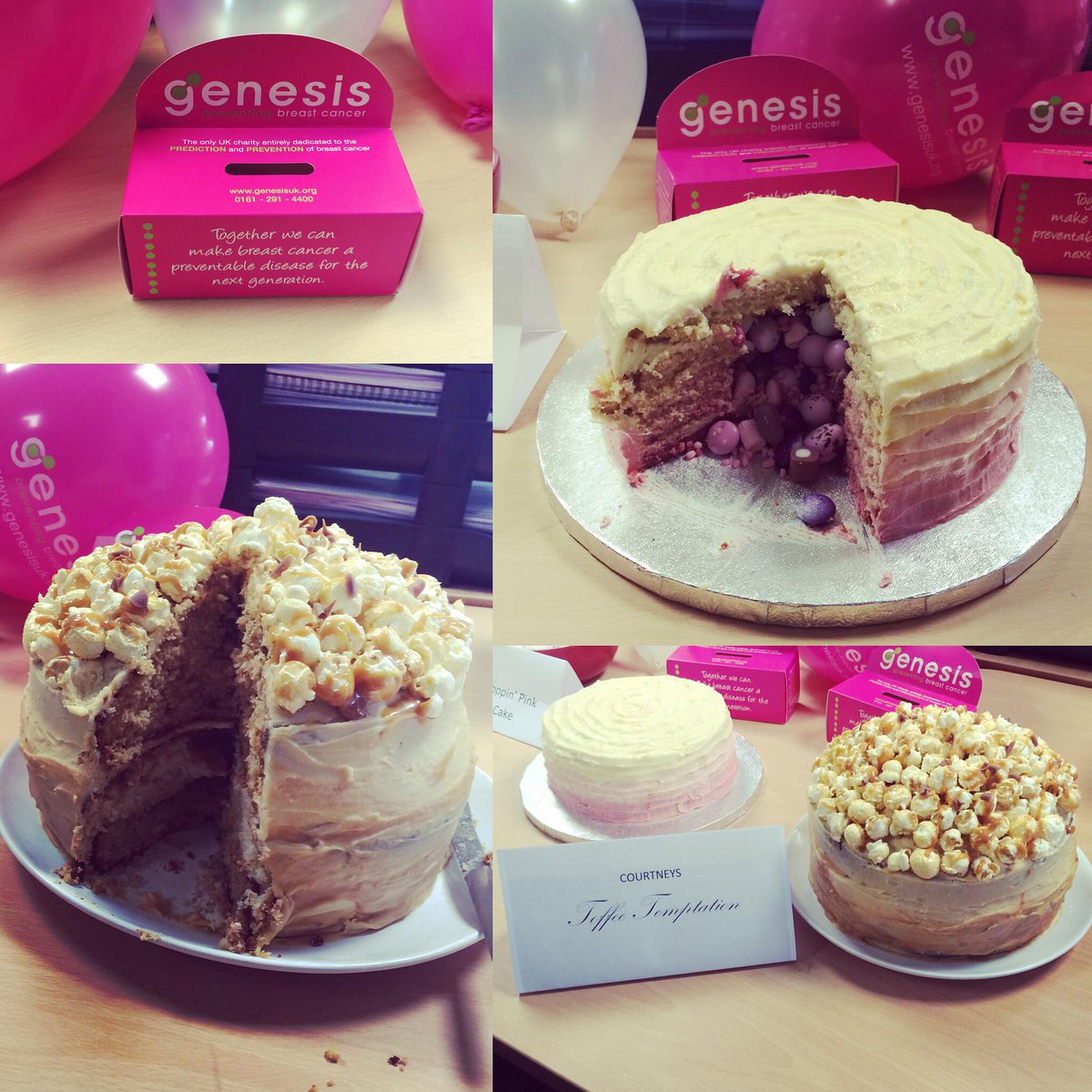 jonrichardjewel's tweet photo. It's Bake Off in the office in support of @GenesisBCP and we've been treated to a toffee popcorn and candy #cake http://t.co/orKNAmOPzq