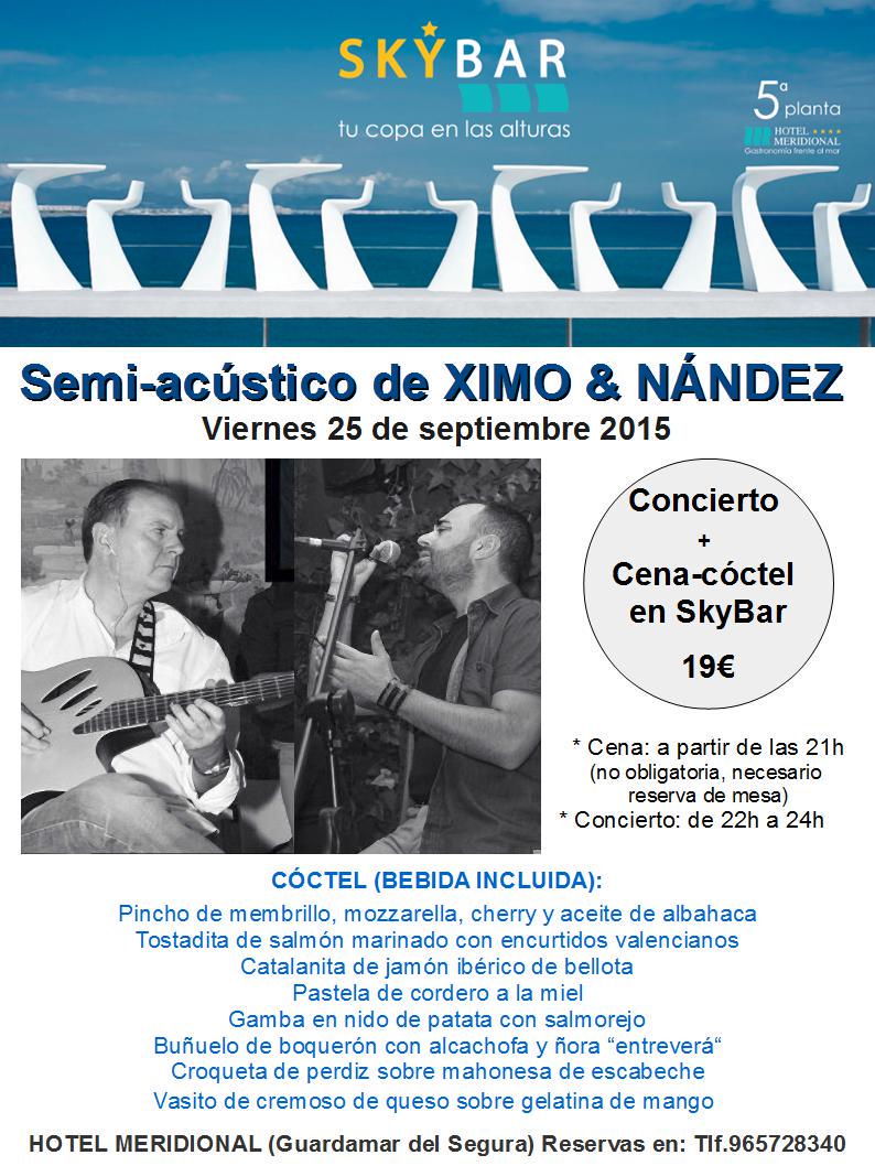SkyBarGuardamar's tweet photo. Viernes 25 septiembre, concierto semi-acustico de Ximo &amp; Nandez #guardamar #musicaendirecto http://t.co/E8tAlFLLA1