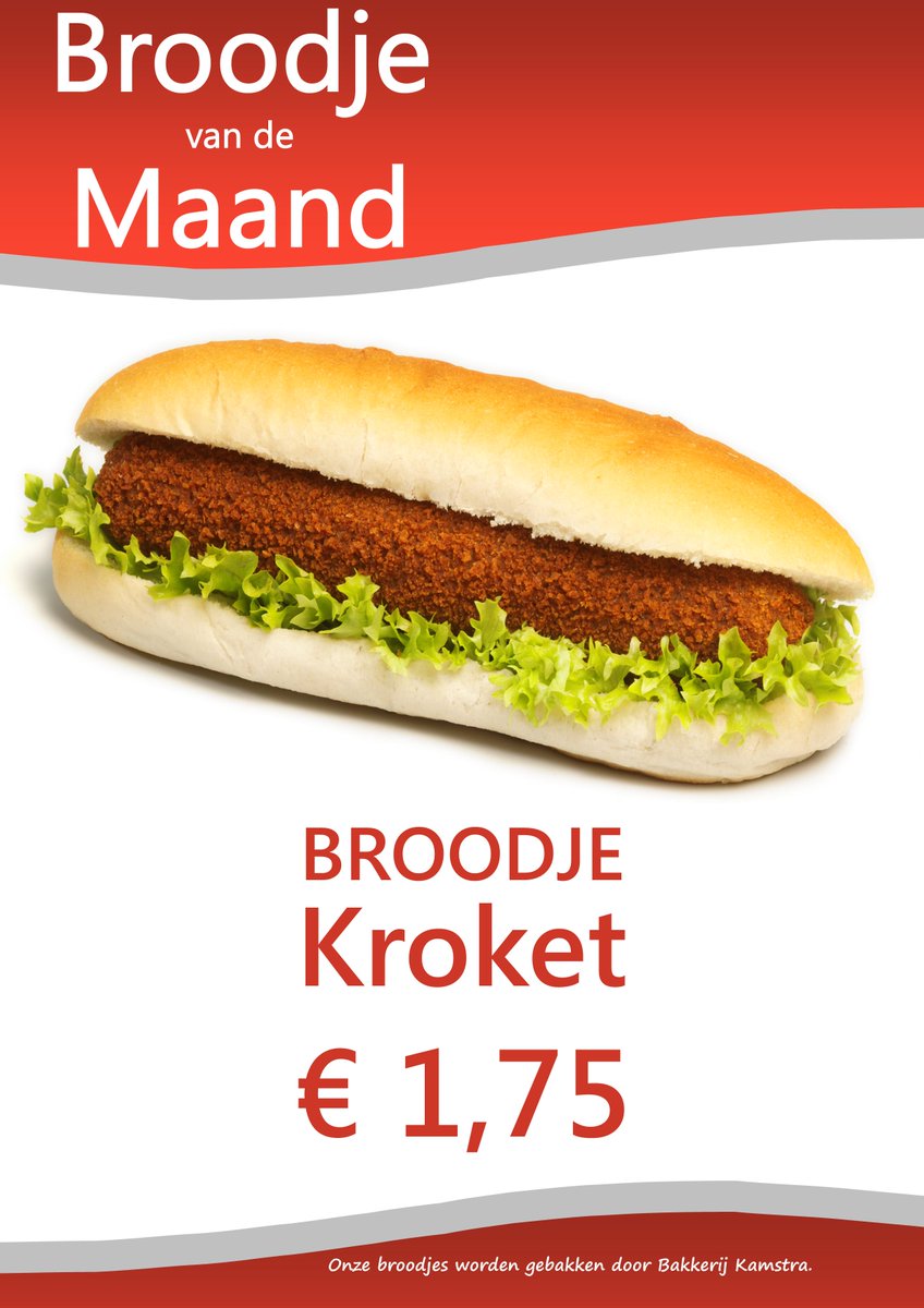 Verkoop tip: Een lekker Broodje Kroket met onze Horeca Punt.
838 Horeca Punt 4x6 st. 921 Horeca Punt LangVers 4x6 st.